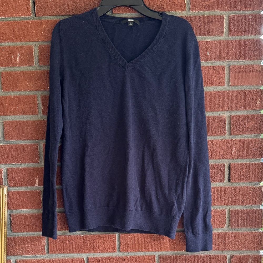 Uniqlo Deep Blue V-Neck Sweater